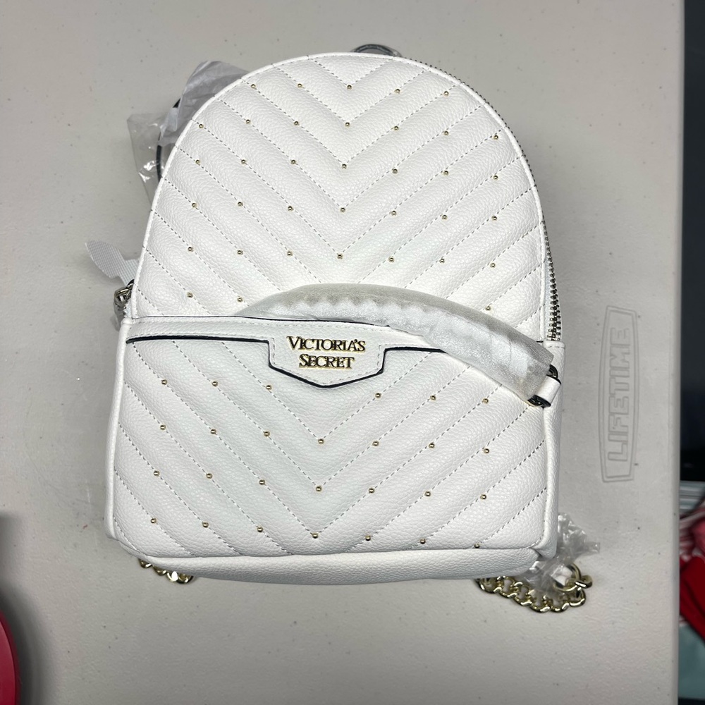 Victoria's Secret White Quilted Backpack
